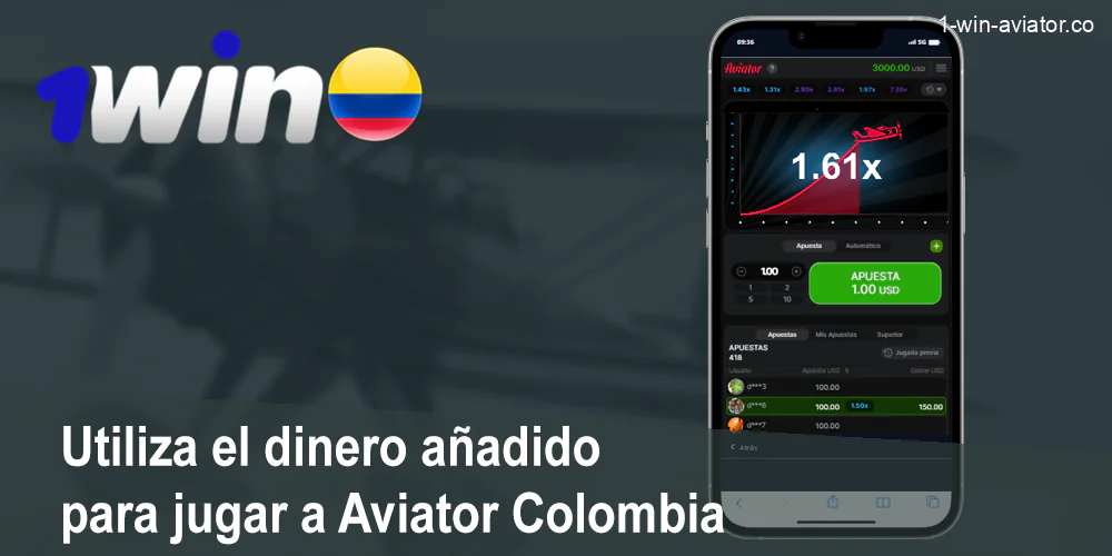Utilice un depósito para jugar en Aviator 1Win
